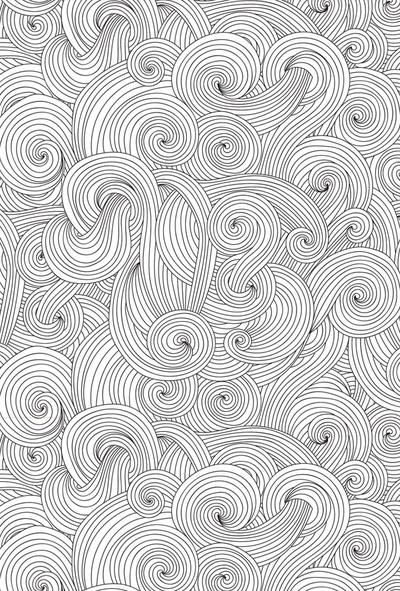 Coloring postcard - waves