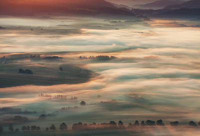 Stołowe Mountains in the fog