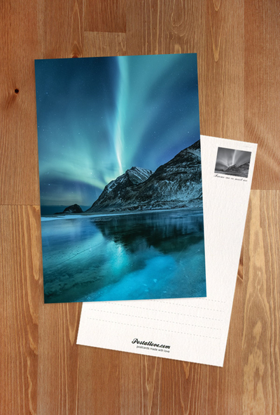Landscape with mountains and aurora