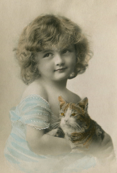 Girl with a kitten