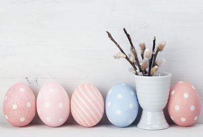 Easter eggs and pussy-willow