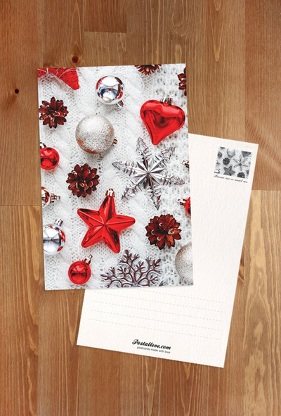 Red and silver Christmas decorations 