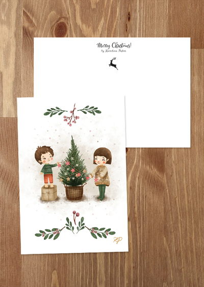 Karolina Piętoń - Children dressing up a Christmas tree