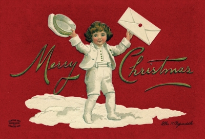 Snow child with a letter