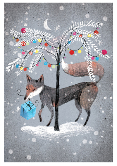 Marianna Sztyma - Christmas fox with gift