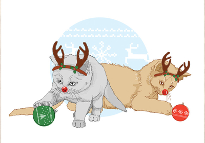 Terakoty - Playing Christmas kittens